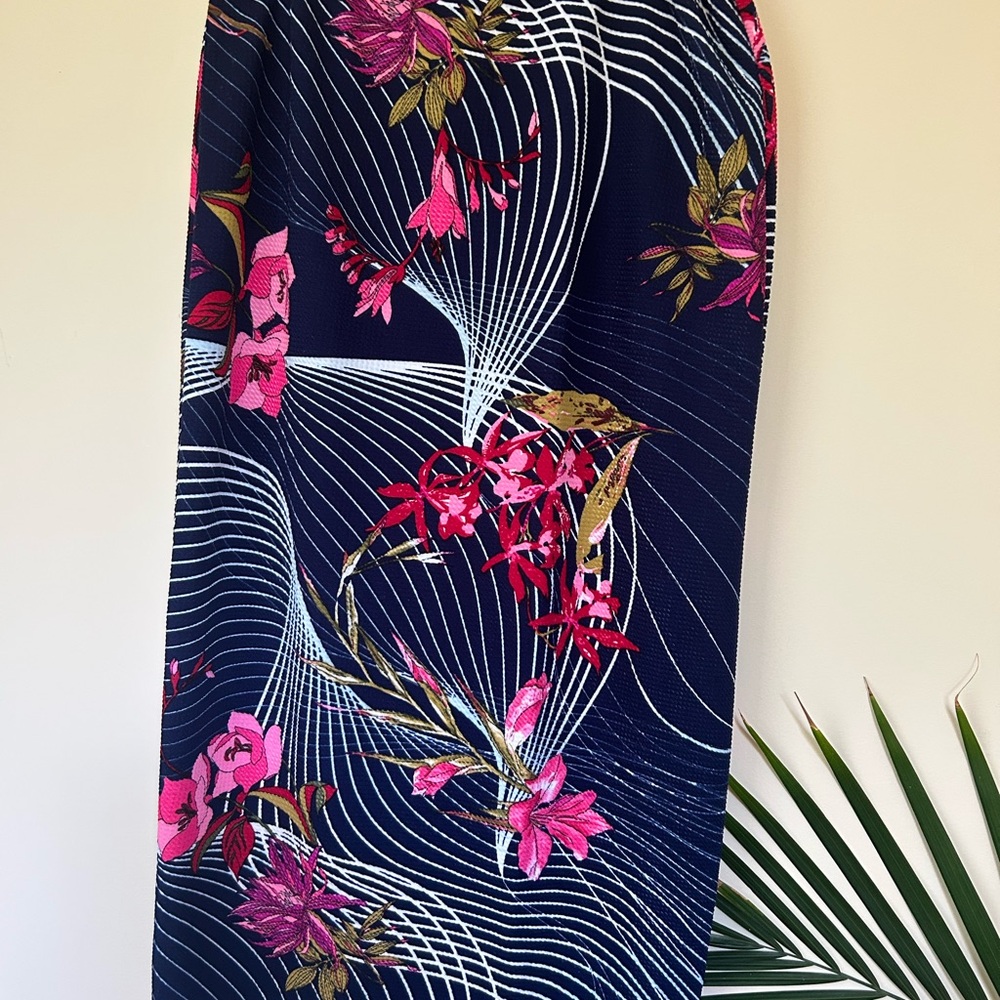 Floral Navy Pencil Skirt